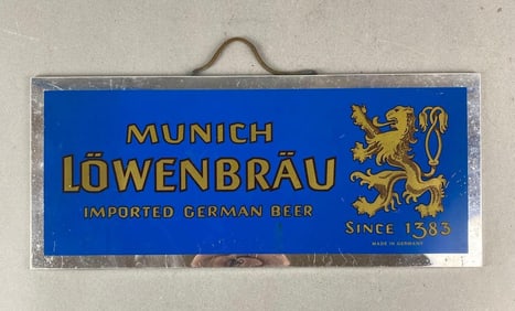 Vintage Munich Lowenbrau German Beer Advertising Sign