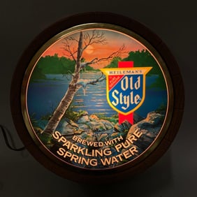 Old Style Beer Light Up Advertising Barrel Sign