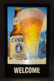 Coors Beer Welcome Light Up Advertising Sign