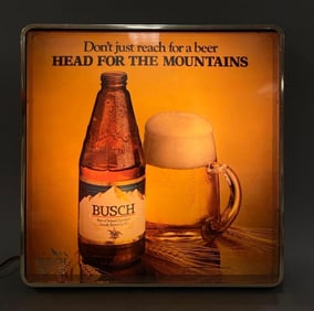 Vintage Busch Beer Light Up Advertising Sign
