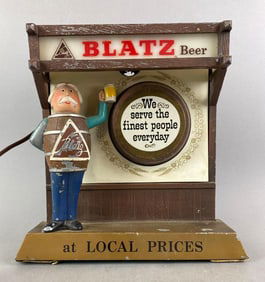 Blatz Beer Light Up Advertising Back Bar Display