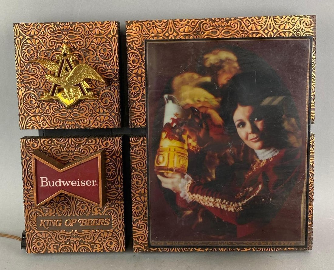 Budweiser Beer Light Up Advertising Sign (1 of 3)