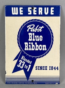 Vintage Pabst Blue Ribbon Advertising Metal Sign