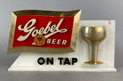 Vintage Goebel Beer Advertising Register Topper