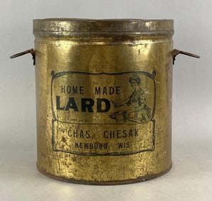 Vintage Chas Chesak Lard Advertising Tin
