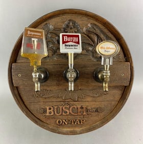 Busch Beer On Tap Advertising Barrel Sign