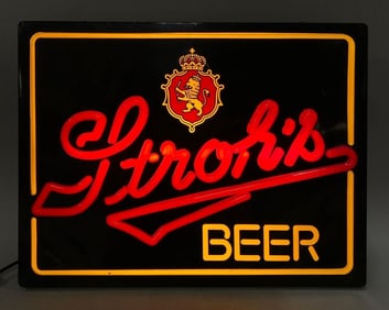Vintage Stroh Beer Light Up Advertising Sign
