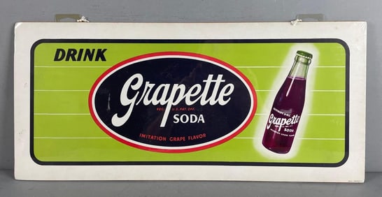Vintage Grapette Soda Paper Advertising Sign