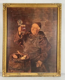 Vintage Meister Brau Figural Advertising Lithograph