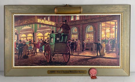 Vintage Pabst Beer First of the Great Milwaukee Brewers Light-Up Advertising Sign