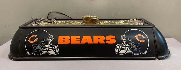 Miller Genuine Draft Beer Chicago Bears Billiards Hanging Advertising Lamp