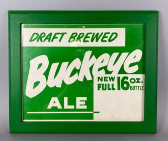 Vintage 1960s Buckeye Ale Advertising Sign