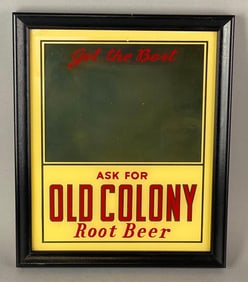 Vintage 1940 Old Colony Root Beet ROG Advertising Mirror