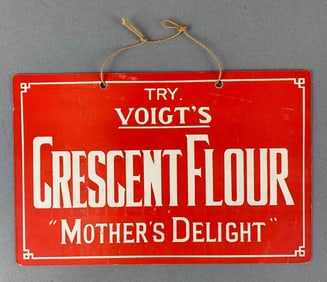 Antique 1930s Voigts Flour Advertising Cardboard Sign