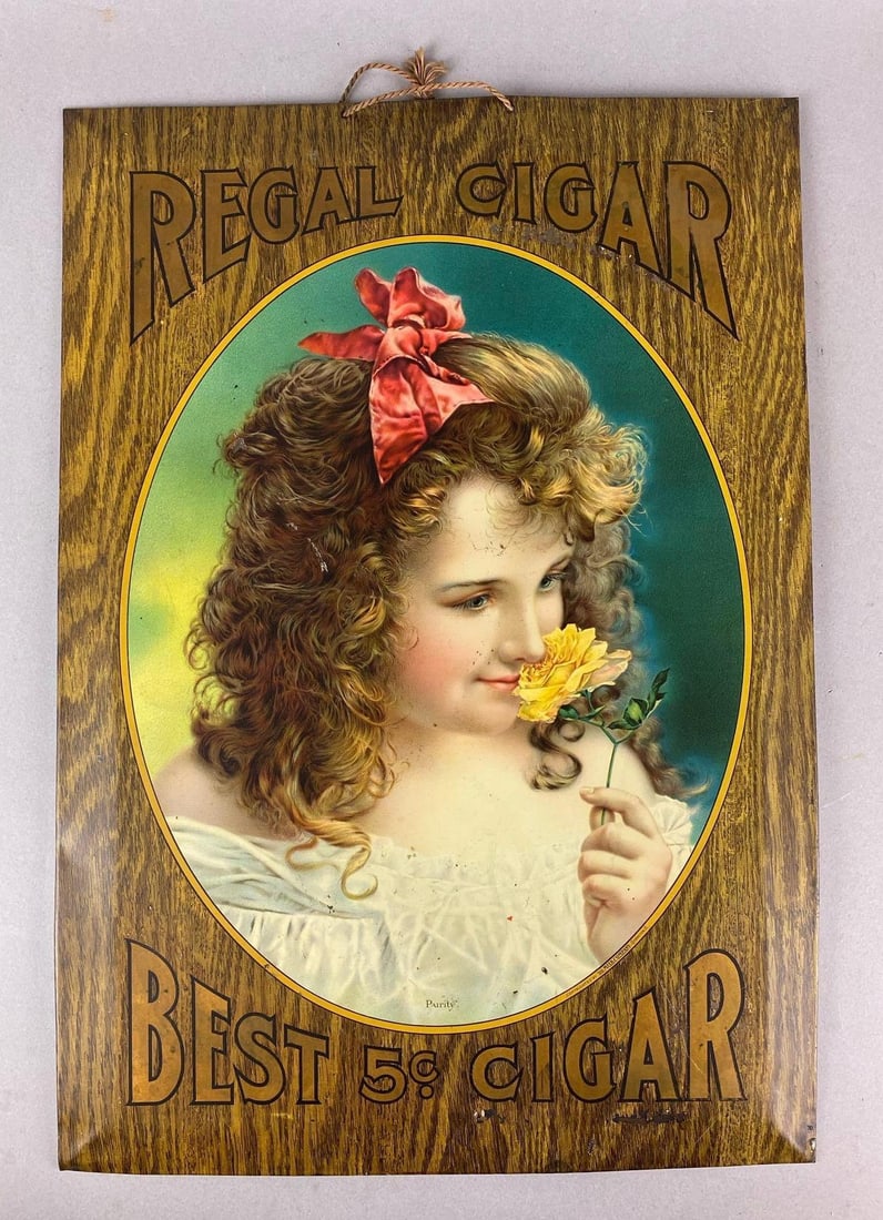 Antique 1920s Regal Cigar TOC Advertising Sign (1 of 2)