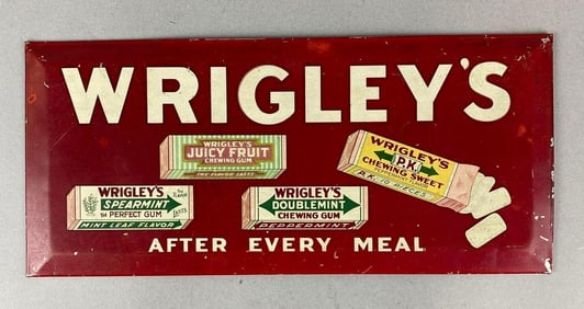 Antique 1930s Chicago, Illinois Wrigley Gum TOC Advertising Sign