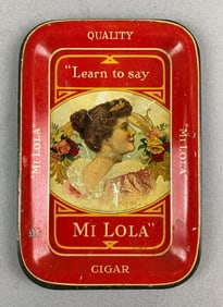 Antique 1920s Mi Lola Cigar Advertising Tip Tray