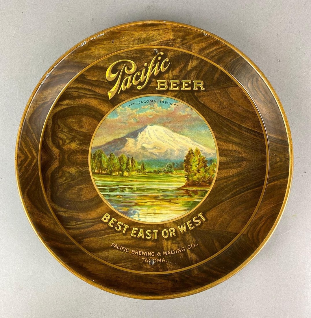 Antique 1910 Pacific Beer Advertising Tray (1 of 2)