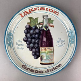 Antiques 1920s Lakeside Grape Juice Advertising Tray
