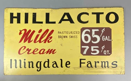 Vintage 1950s Illingdale Farms Advertising Sign