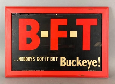Vintage 1950s Buckeye Beer Nobodys Got It Advertising Sign