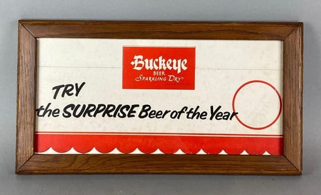 Vintage 1960s Buckeye Beer Advertising Display