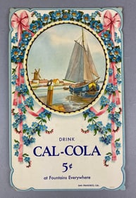 Antique 1920s Cal-Cola Embossed Die Cut Advertising