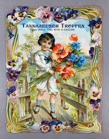 Antique 1910 Tannhaeuser Bitters Embossed Die Cut Advertising