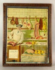 Antique 1920s Chicago, Illinois Anton Kapal Butcher Advertising Calendar