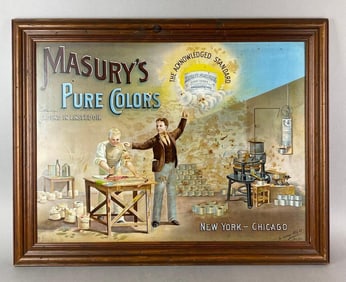 Antique 1910s Madura Pure Colors Tin Advertising Sign