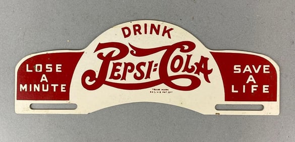 Vintage Pepsi Save a Life Advertising License Topper
