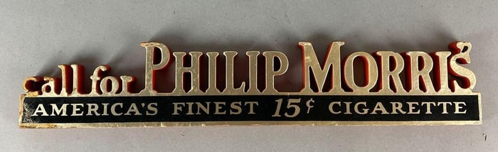 Vintage 1940s Philip Morris Composite Advertising Shelf Talker