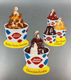 Vintage 1960 Dairy Queen Cardboard Advertising Displays