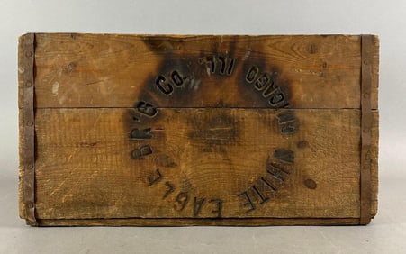 Antique 1930s Chicago, Illinois White Eagle Advertising Crate