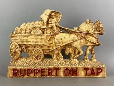 Vintage 1940s Ruppert Beer Advertising Chalk Statue