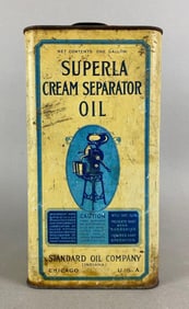 Vintage Superlative Cream Separator Oil Advertising 1 Gallon Can