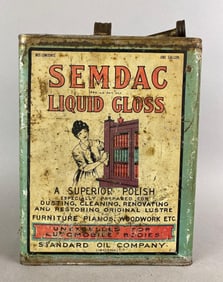 Vintage Semdac Liquid Gloss Advertising 1 Gallon Can