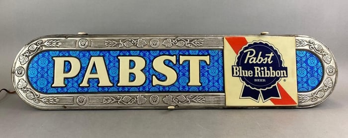 Vintage 1960s Pabst Advertising Light Up Sign