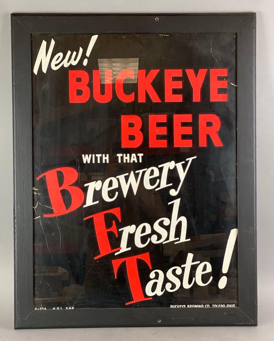 Vintage 1950s Buckeye Beer Advertising Sign (1 of 4)