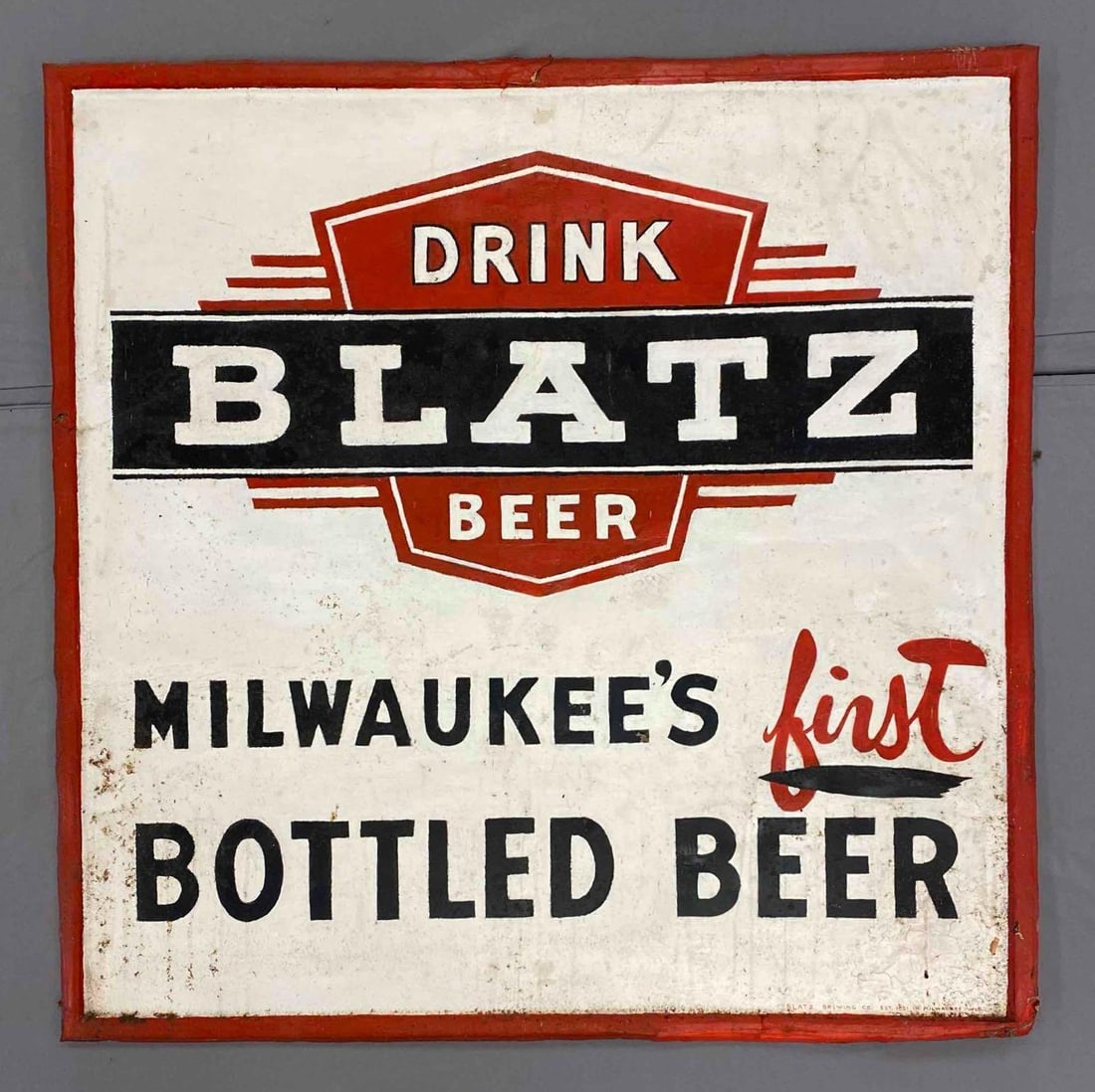 Antique 1930s Blatz Advertising Tin Sign (1 of 3)