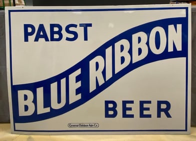 Antique 1930s Pabst Double Sided Porcelain Advertising Sign