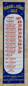 Vintage 1940s Pepsodent Parade of Stars Advertising Poster