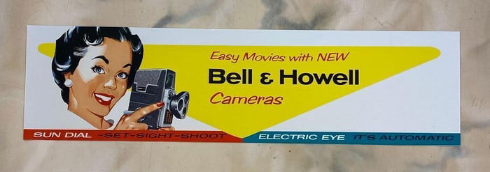 Vintage 1950s Bell and Howell Camera Advertising Poster