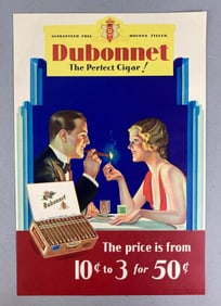 Antique 1930s Dubonnet Cigar Advertising Poster