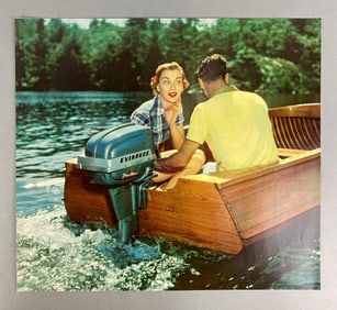 Vintage 1950s Evinrude Advertising Poster