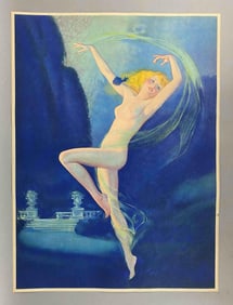 Antique 1930s Art Deco Roy Best Blonde Lady Poster