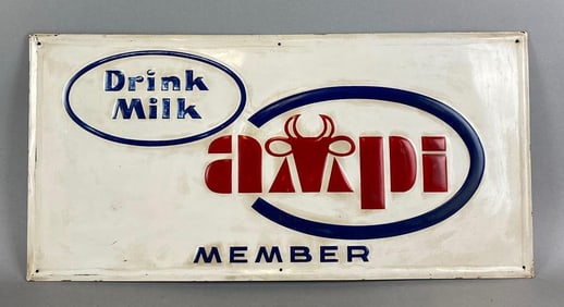 Vintage AMPI Metal Advertising Sign