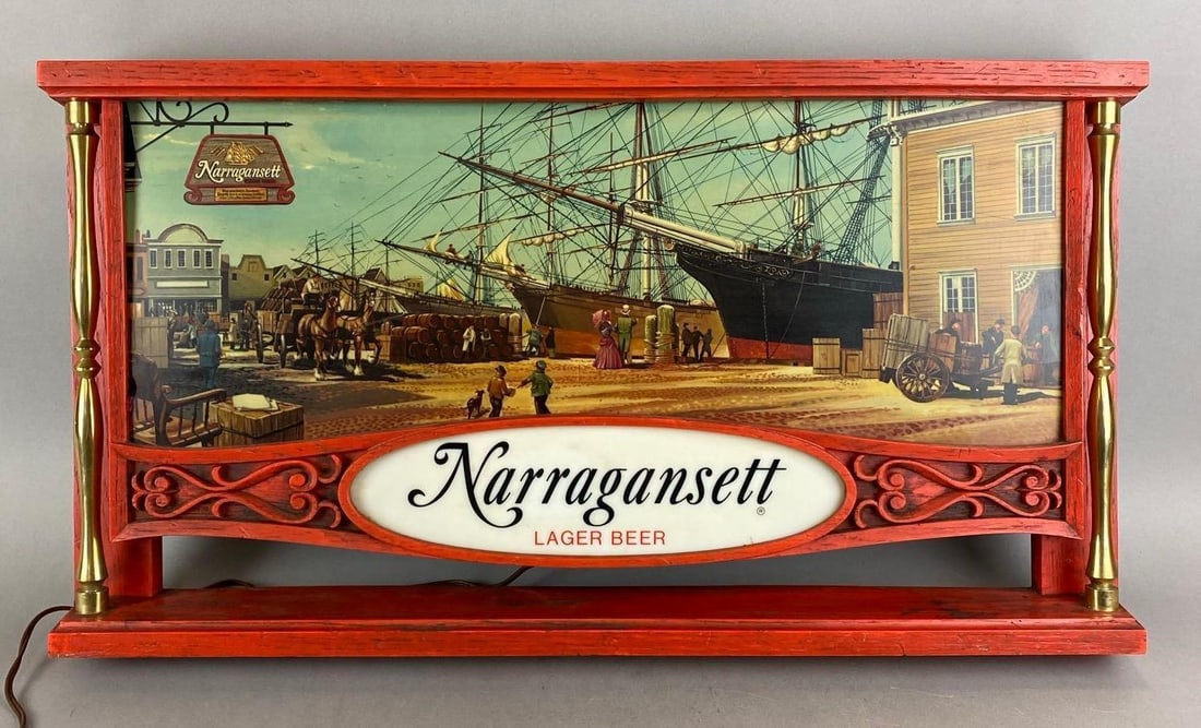 Vintage Narragansett Lager Beer Light Up Advertising Tavern Sign (1 of 4)