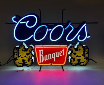 Coors Banquet Beer Light Up Neon Sign