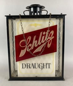 Vintage 1964 Schlitz Double Sided Light Up Advertising Lantern